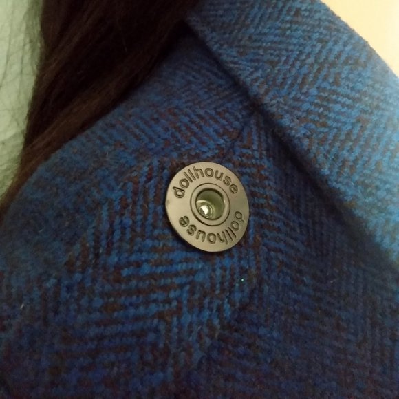 Dollhouse Outerwear Blazer Blue And Black Wool/Shell Blend W/Lining: Size Small - Picture 16 of 17